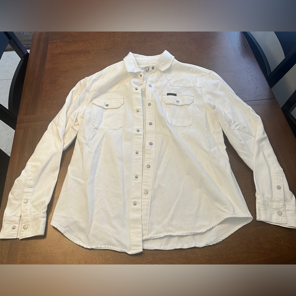 Calvin Klein Jeans White Casual Button Down Shirt